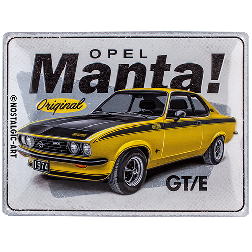 Nostalgic Art Retro Blechschild 30x40cm, Motiv "Opel - Manta GT/E", 1 Stück - ATU