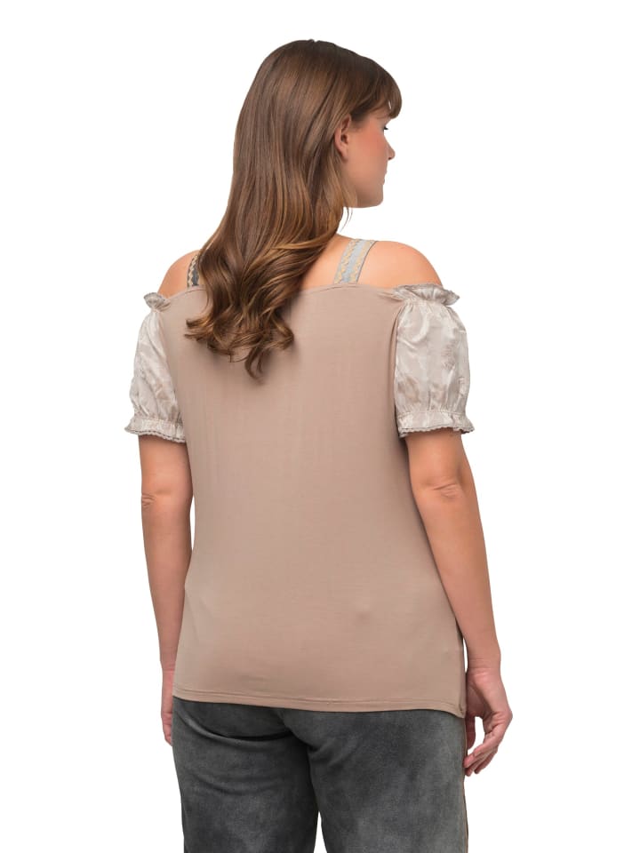Ulla Popken Trachtenbluse in beige günstig kaufen 46-48