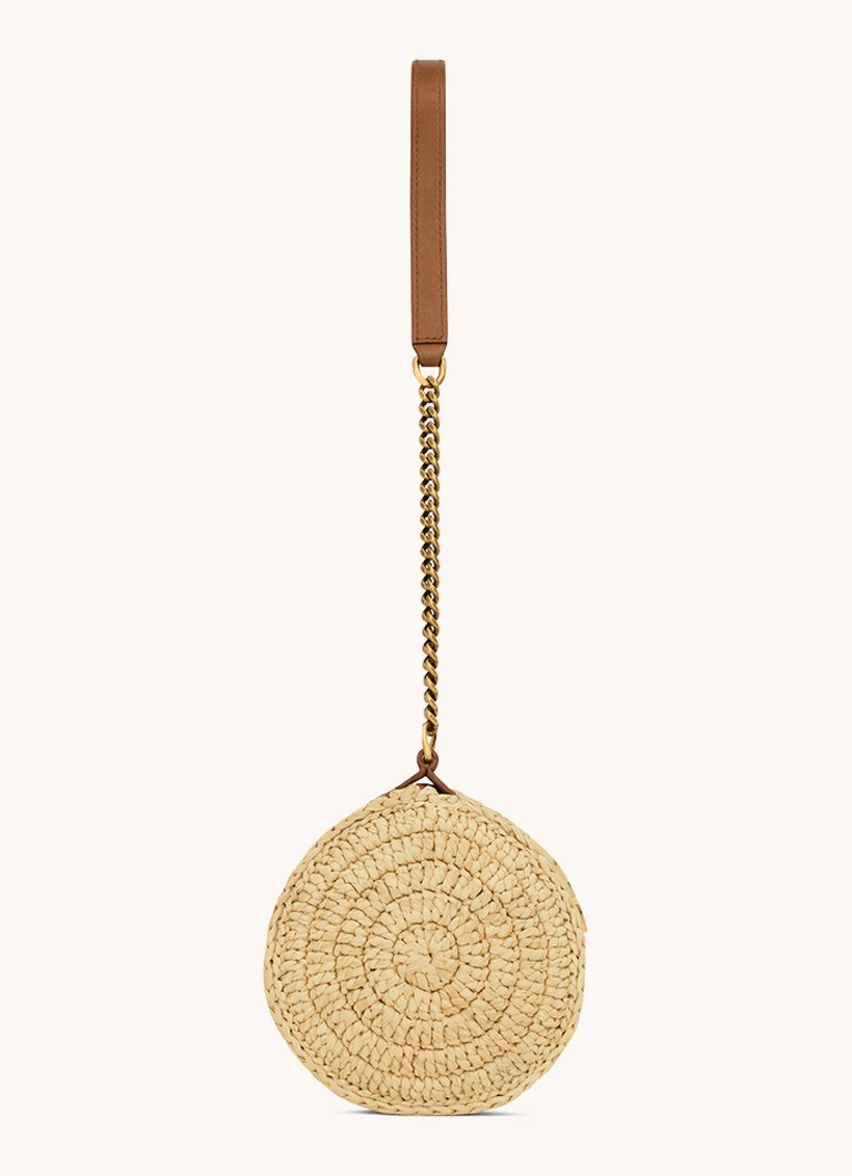 Borsa a tracolla Saint Laurent Cassandre piccola in rafia