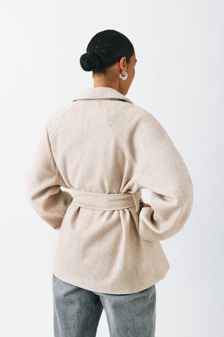 Belted short coat
