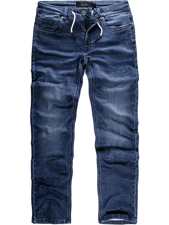Amaci&Sons Sweathose im Denim Look COPPELL in Dunkelblau günstig kaufen