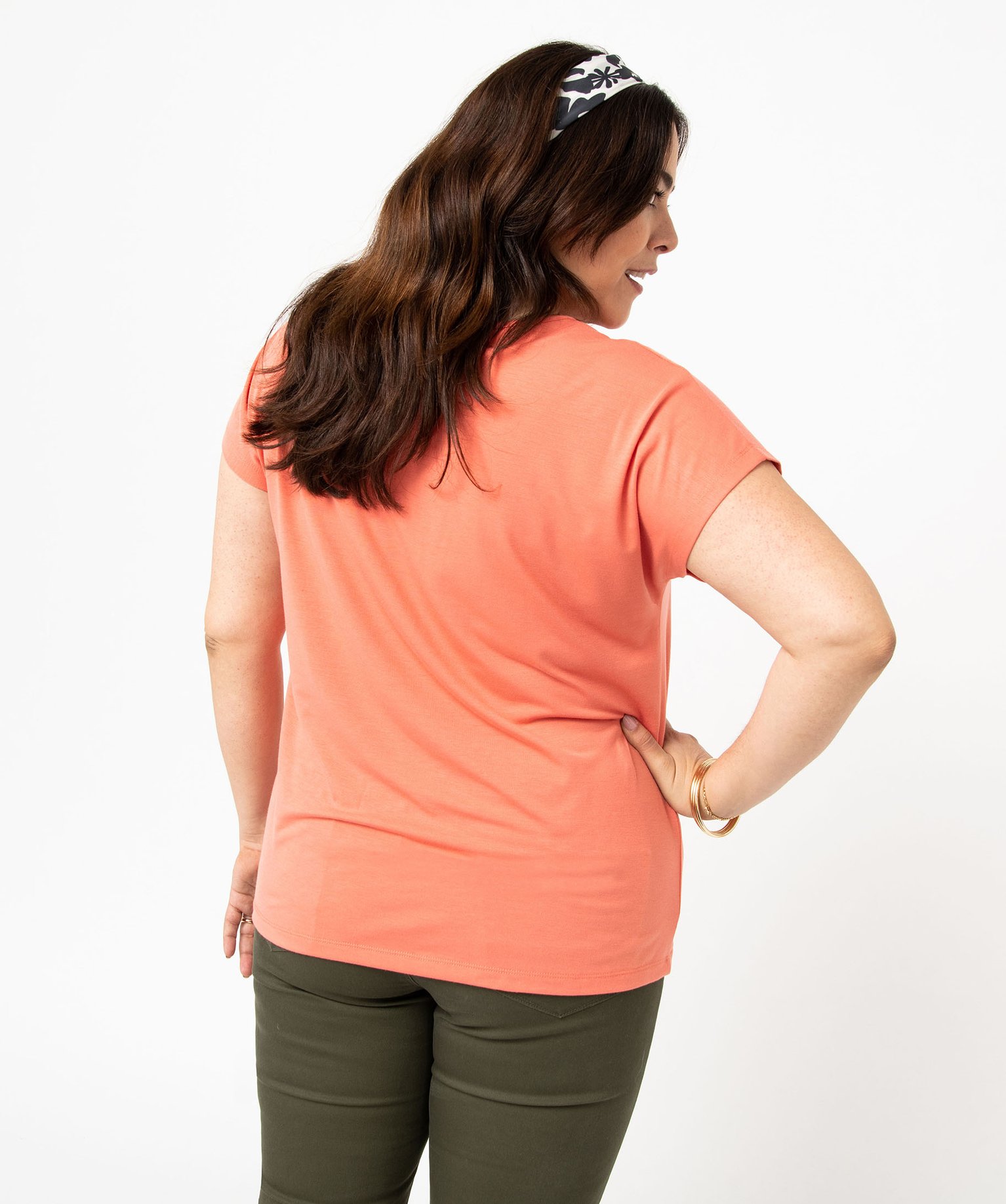 Tee-shirt femme grande taille à manches courtes avec motifs rose | GEMO
