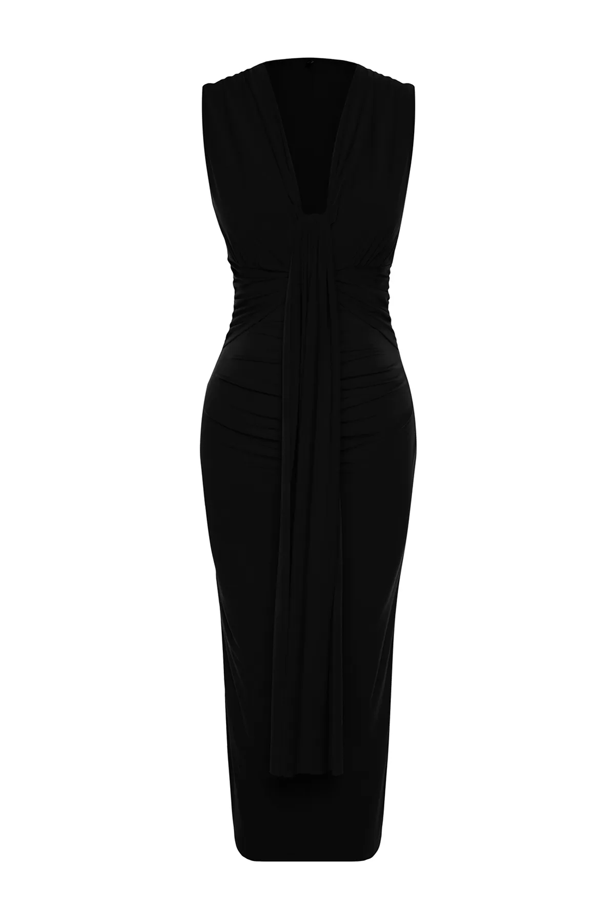 Trendyol Collection  Schwarzes drapiertes elegantes Abendkleid