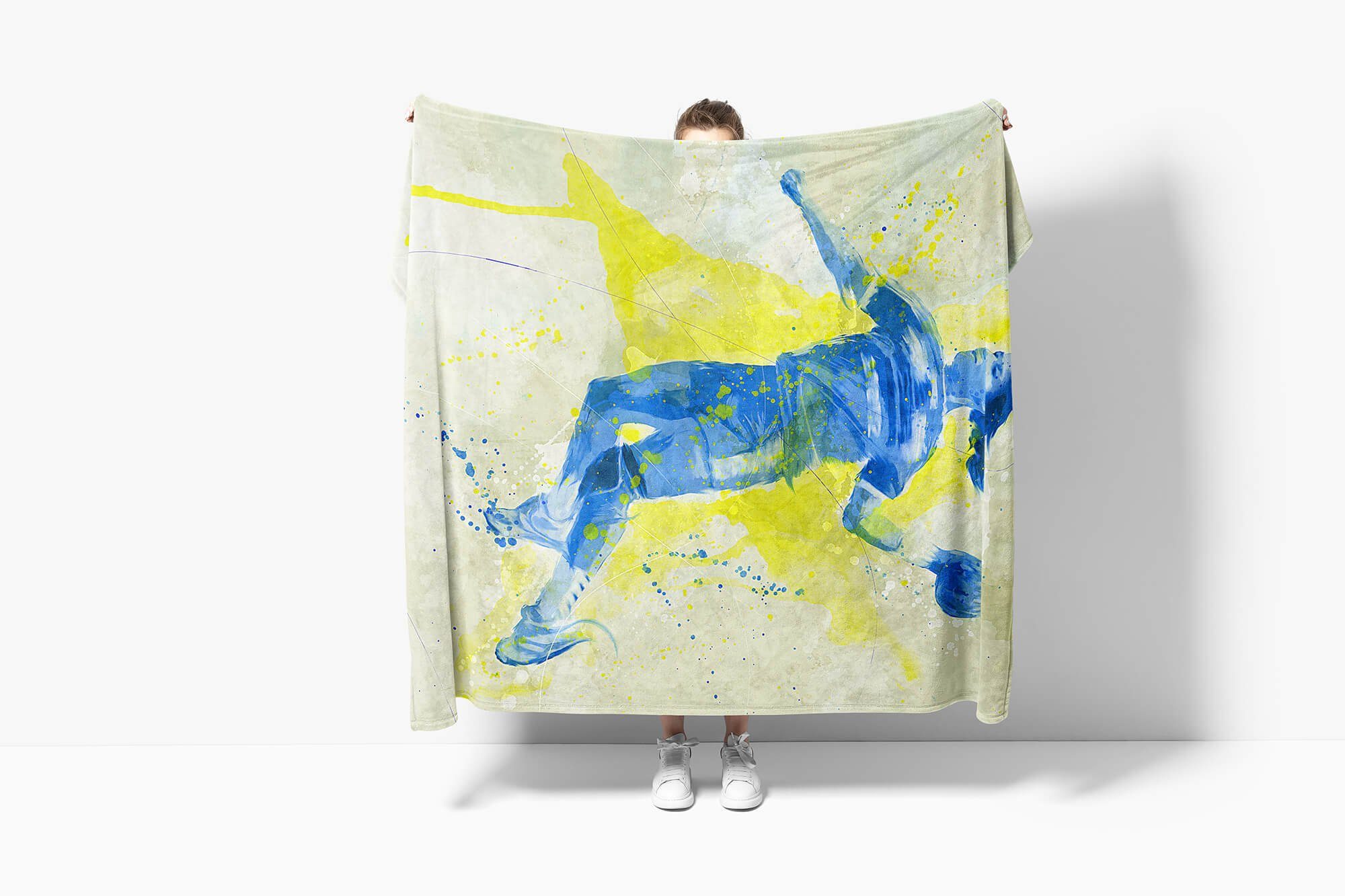 Sinus Art Handtücher SplashArt Sport Handtuch Strandhandtuch Saunatuch Kuscheldecke Kunstvoll Handball I Sport, Baumwolle-Polyester-Mix (1-St), Handtuch