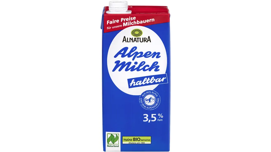 Alnatura Bio Haltbare Alpenmilch 3,5% Fett 1 l