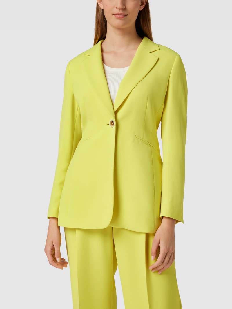 Blazer mit Knopfverschluss Modell 'A GLIMPSE OF SUNSHI' in neon gelb