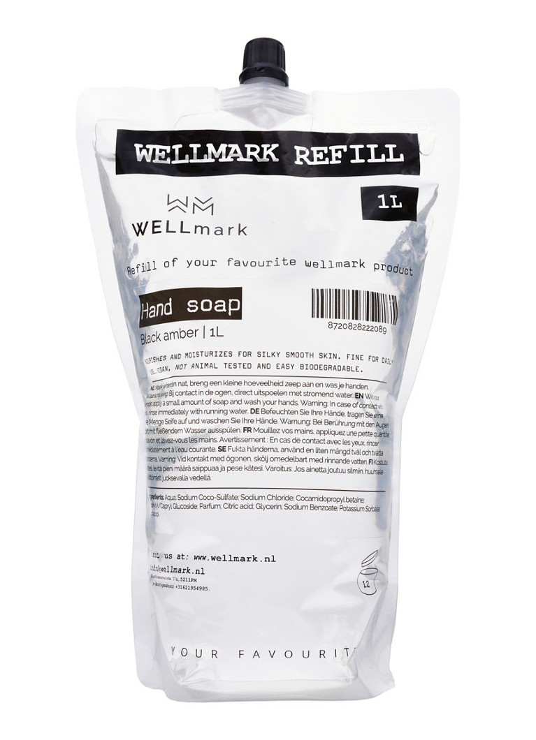 Wellmark tumšā dzintara roku ziepju uzpilde 1 litrs