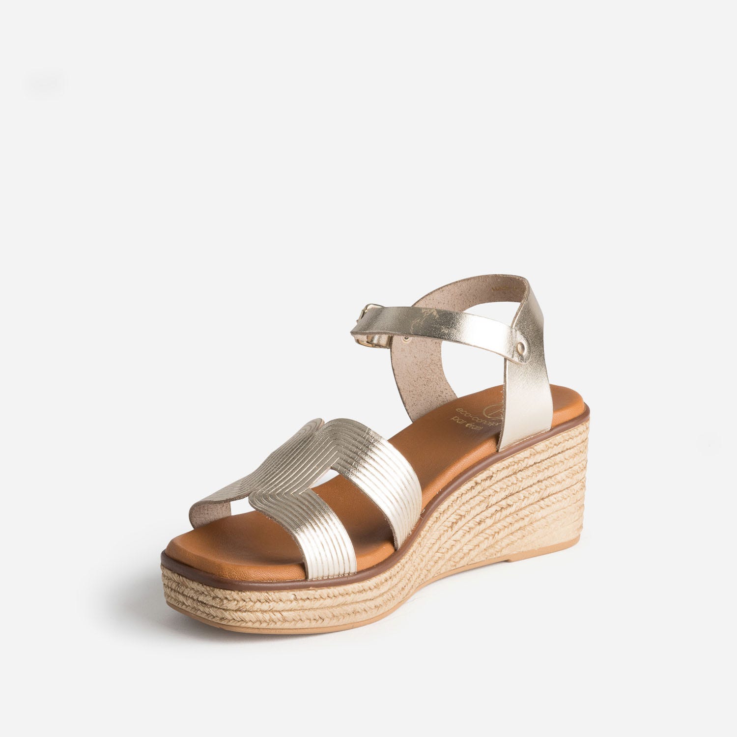 Sandale dorée éco-conçue en cuir