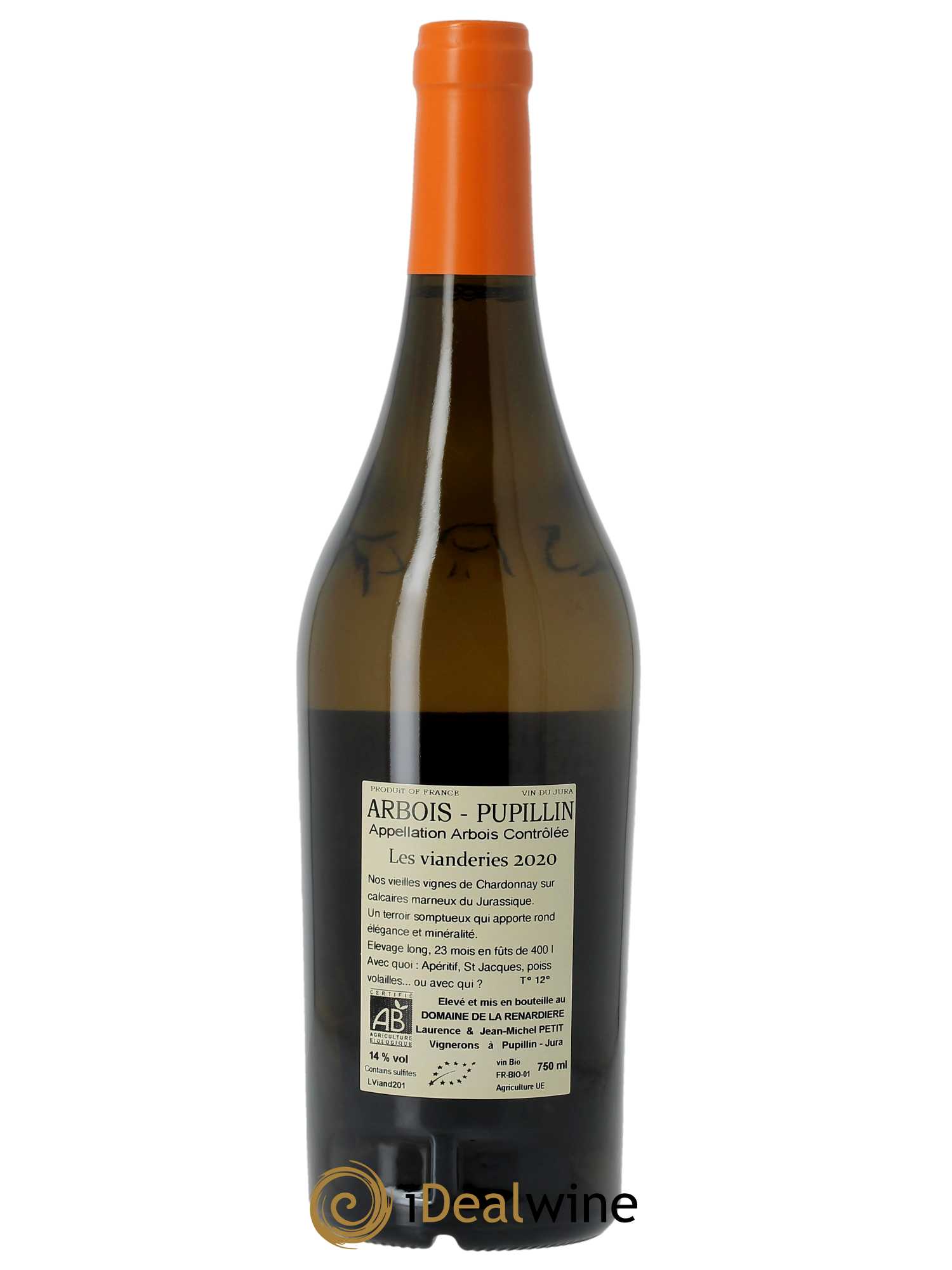Arbois-Pupillin Les Vianderies Domaine de la Renardière  2020 - Lot de 1 Bouteille