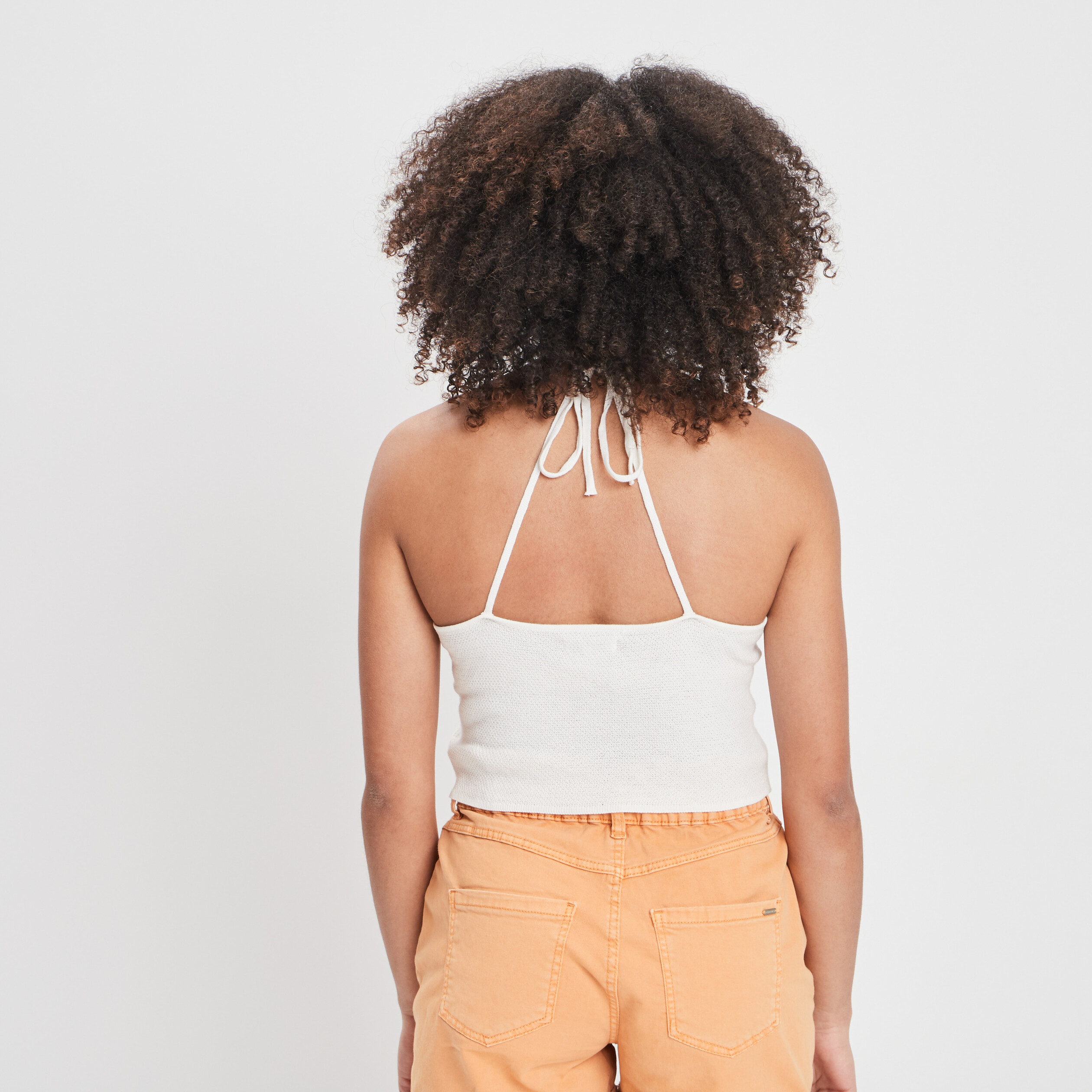Débardeur cropped crochet ivoire femme | La Halle