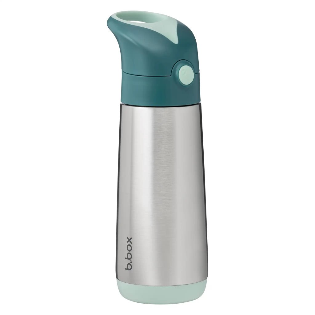 B.BOX Stahlthermosflasche mit Strohhalm 500 ml – Emerald