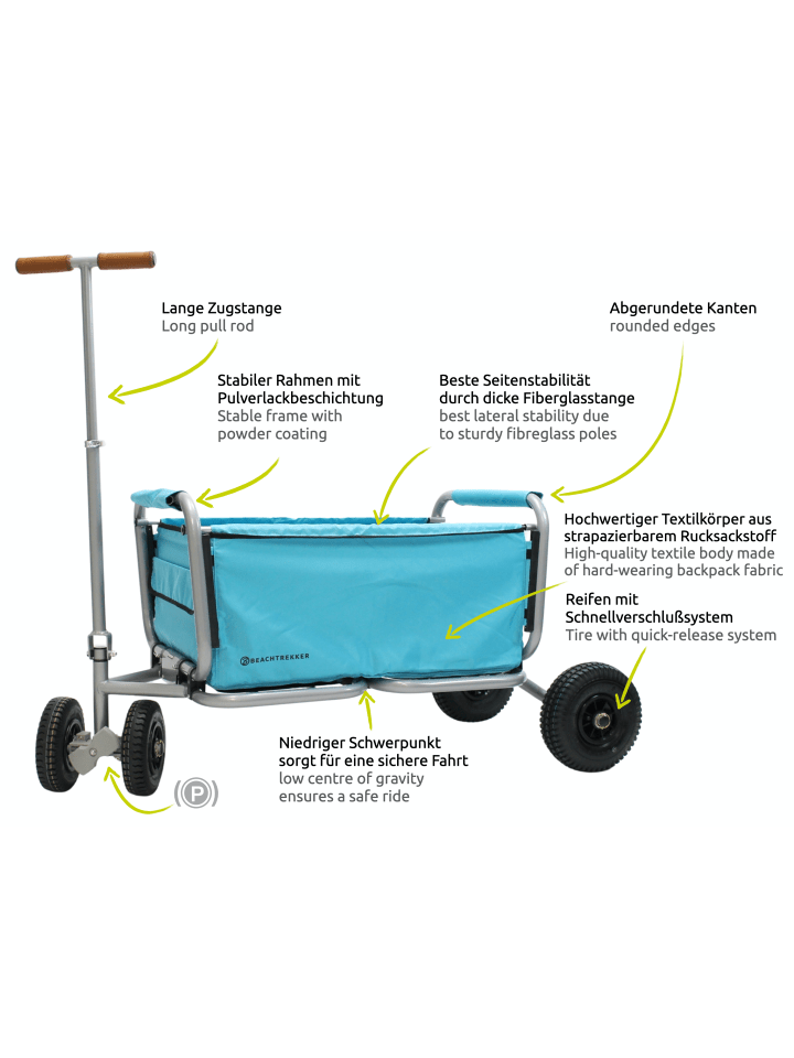 Beachtrekker Beachtrekker LiFe faltbarer Bollerwagen   Bremse, klappb. Handwagen (Himmelblau) günstig kaufen onesize