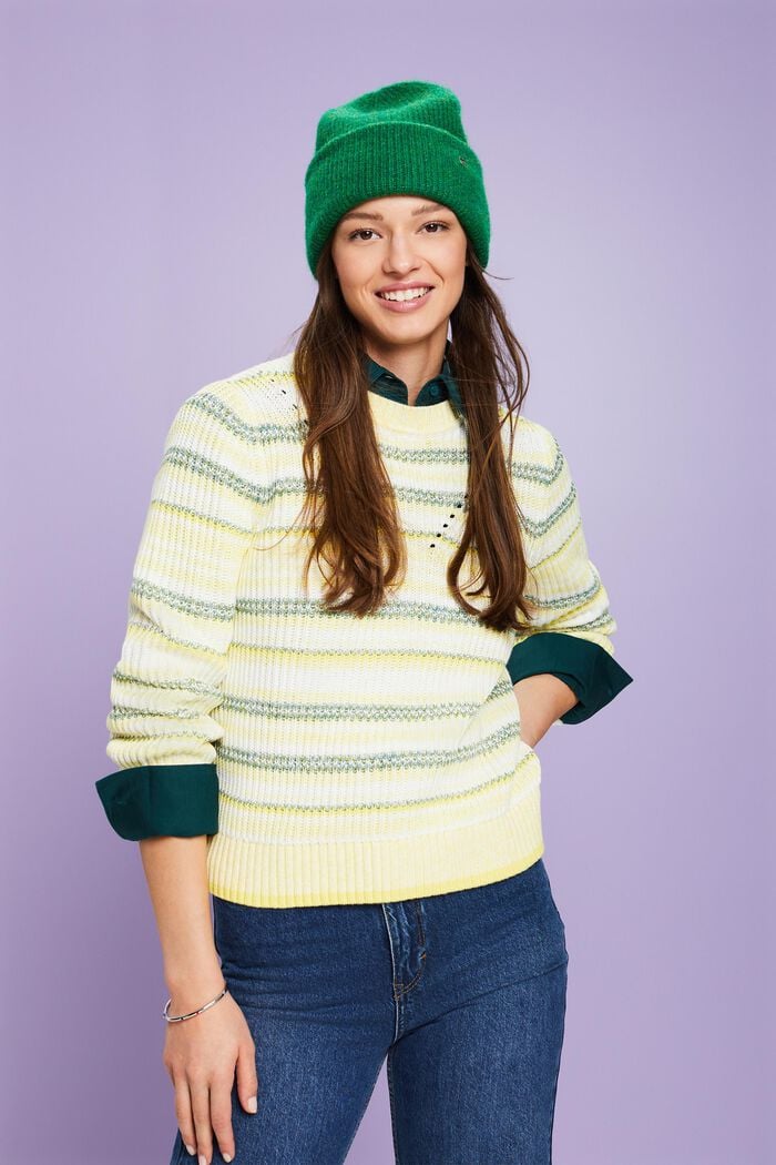 Gestreifter Rundhals-Pullover