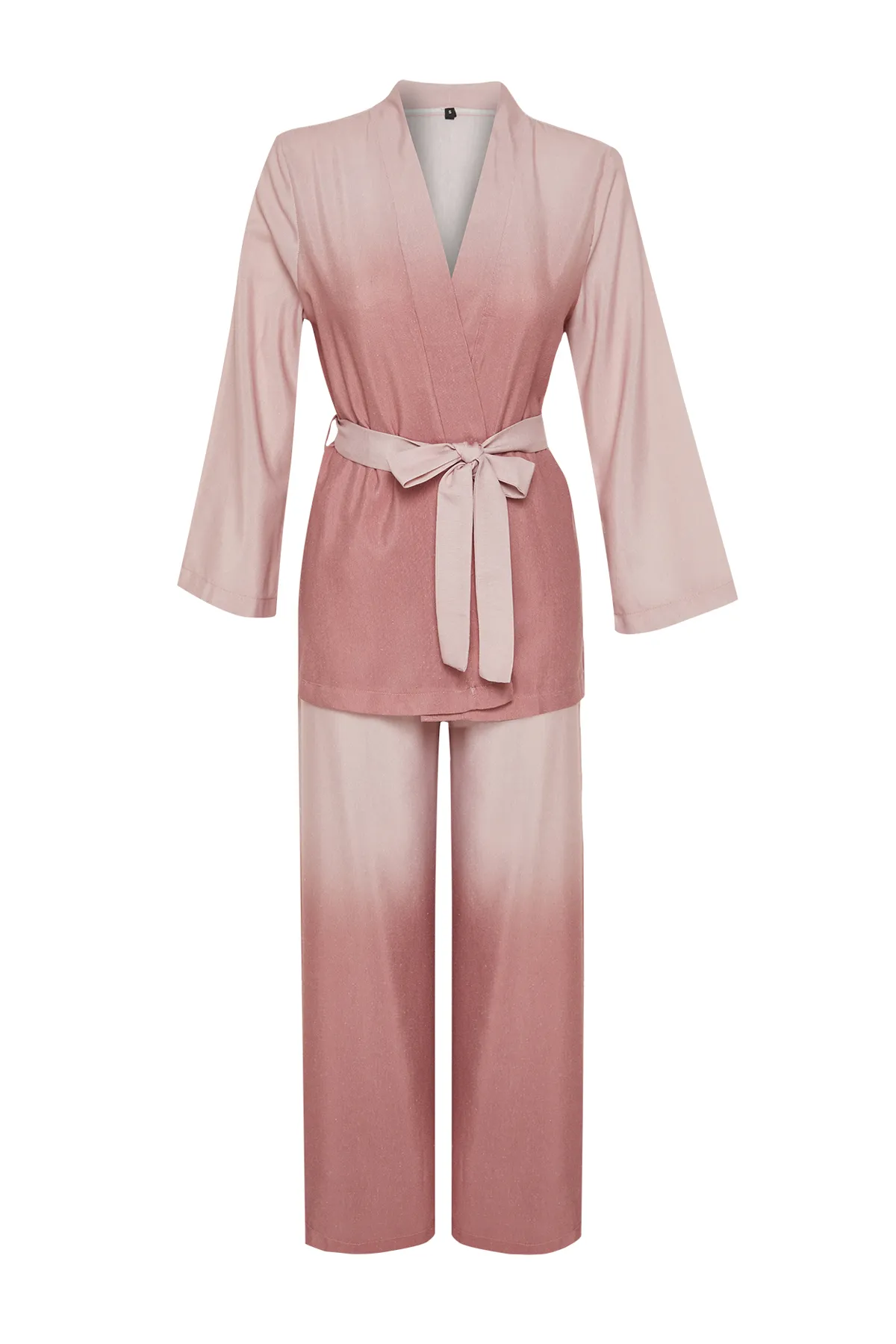Trendyol Modest  Set aus gewebten Kimono-Hosen und Oberteilen in Lila in Leinenoptik TCTSS24US00025