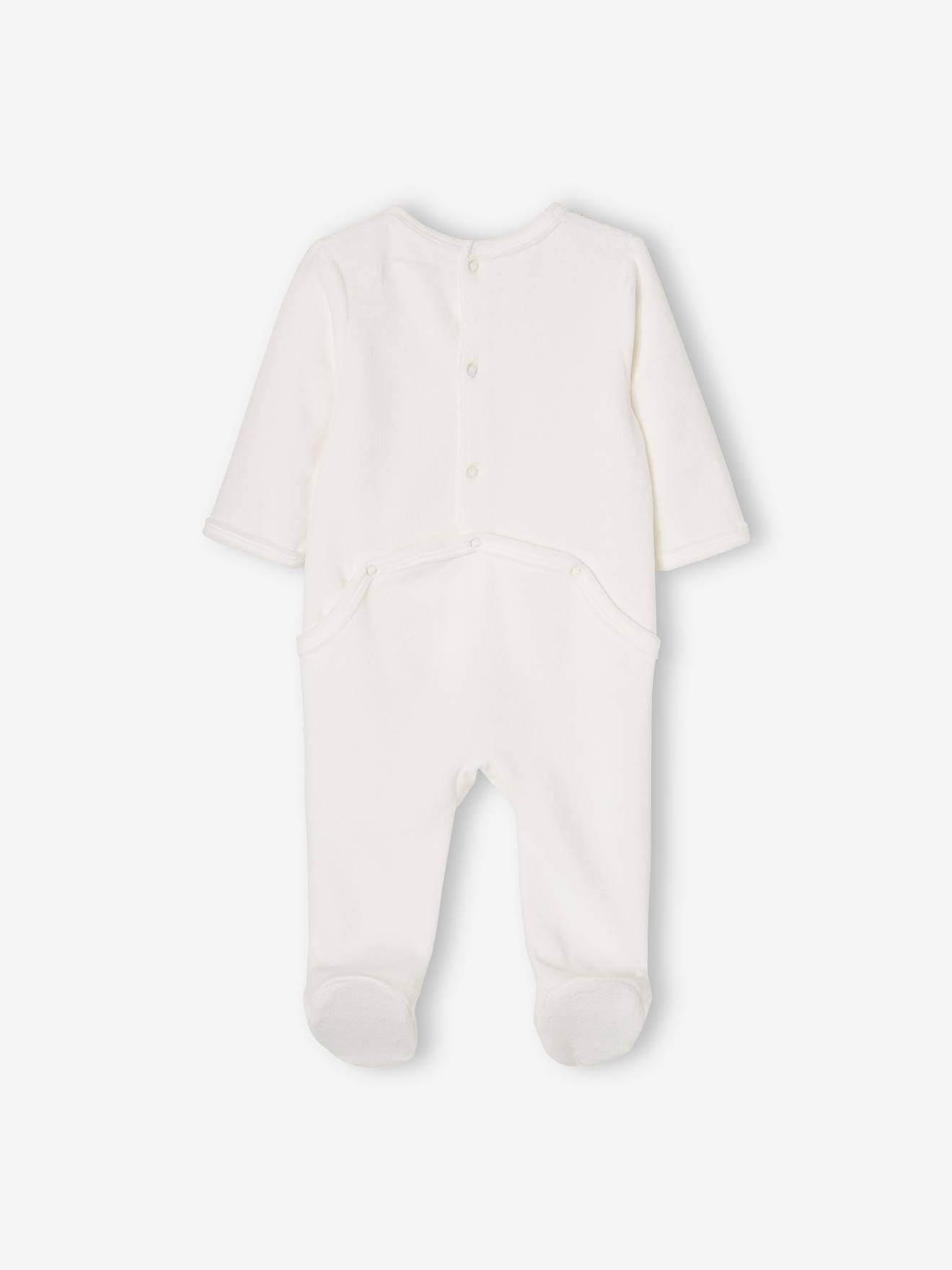 Lot de 3 pyjamas en velours bébé ouverture dos BASICS lot curcuma