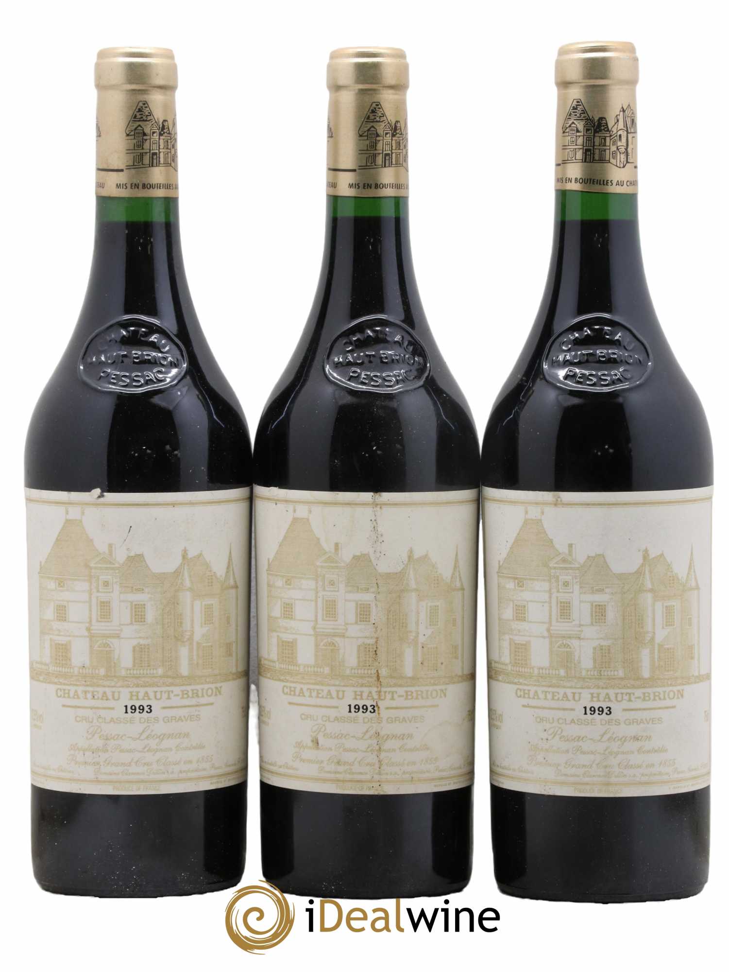 Château Haut Brion 1er Grand Cru Classé  1993 - Lot de 3 Bouteilles