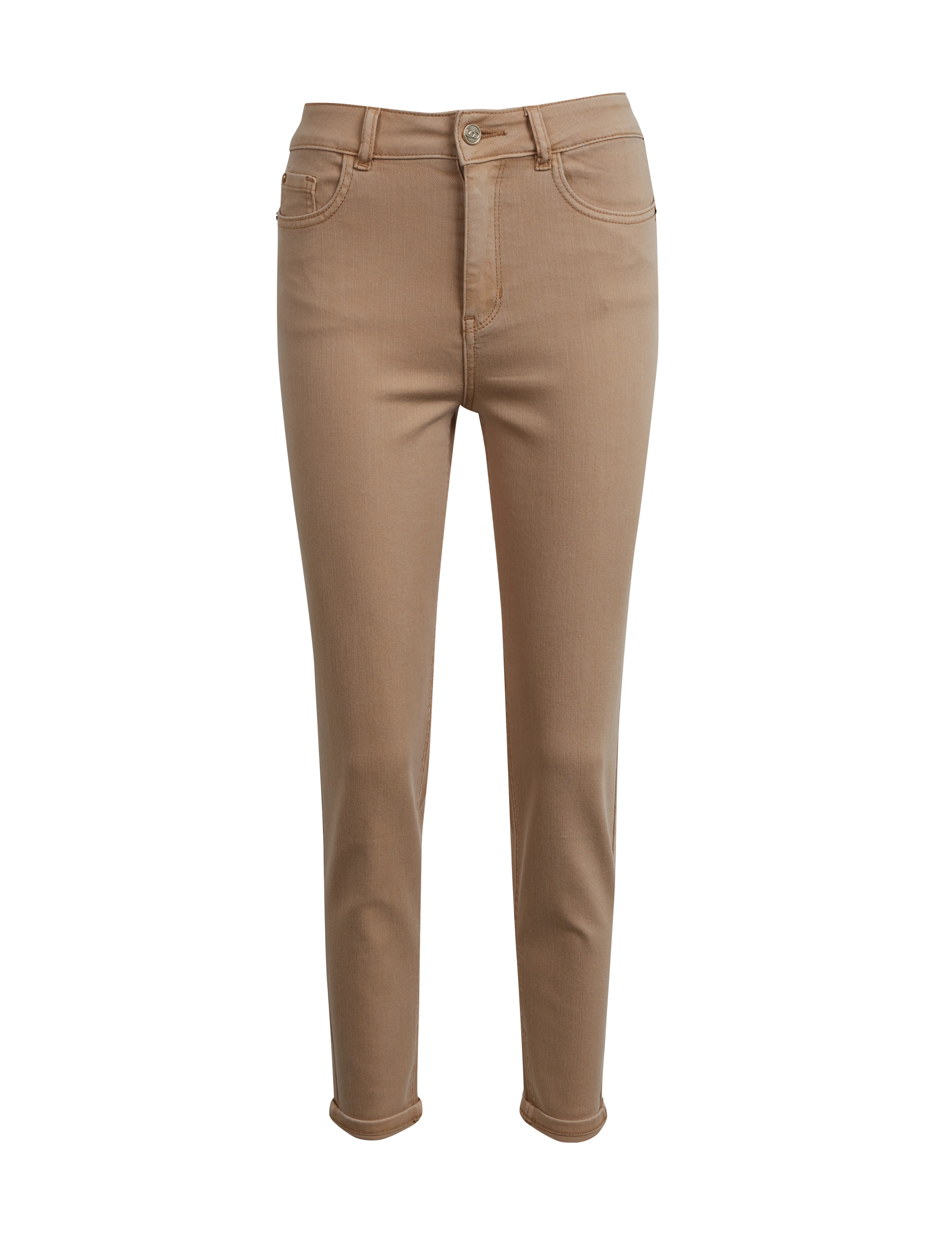 Beigefarbene Cropped Mom Fit Damenjeans ORSAY
