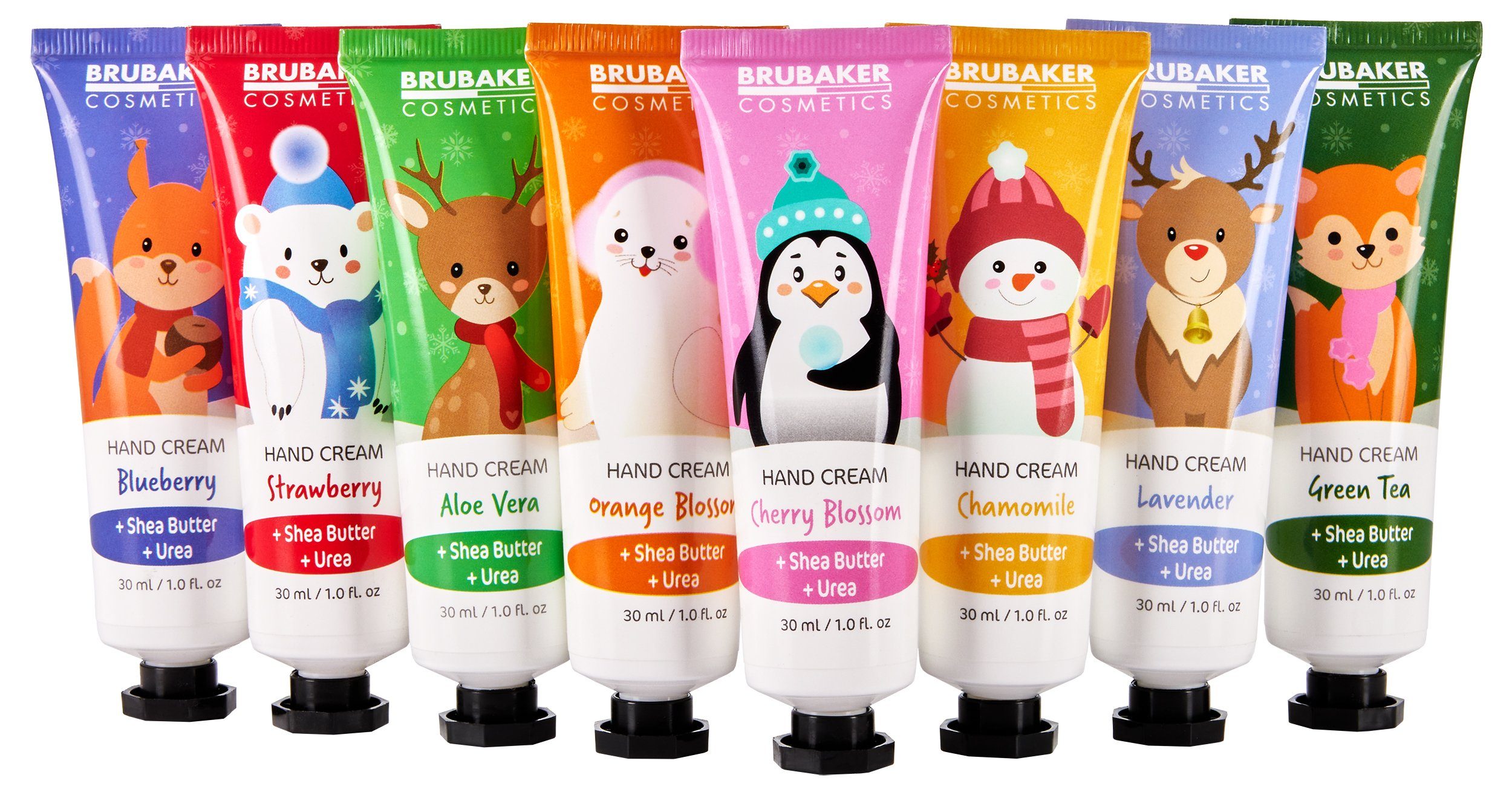 BRUBAKER Handcreme Pflegecreme Geschenkset Winter Wonderland Edition Handpflege Geschenk Set Weihnachten mit Urea und Sheabutter für Frauen und Männer, 8-tlg., feuchtigkeitsspendende Handpflegecreme