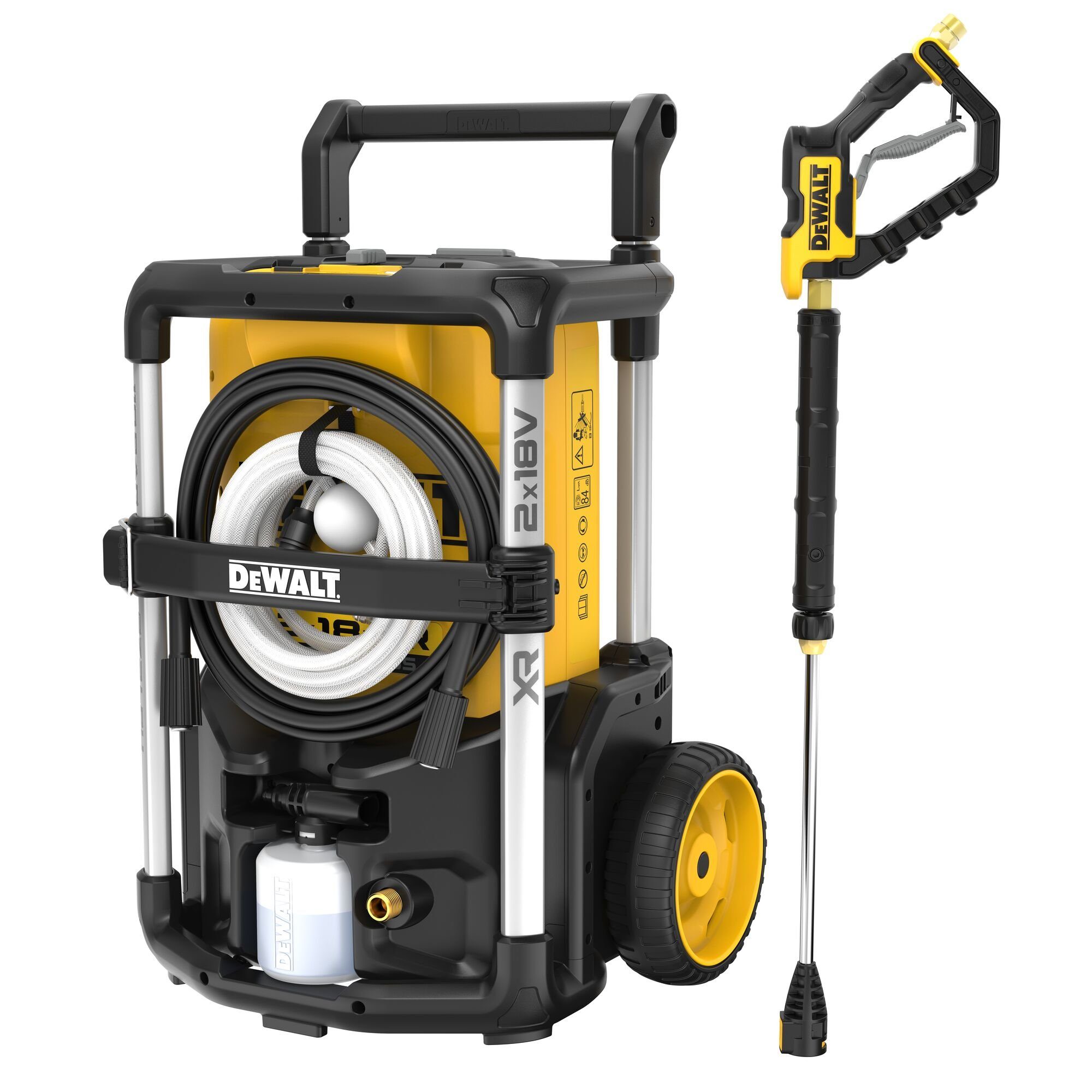 DeWalt Akku-Hochdruckreiniger DCMPW1600N-XJ 2x 18V Basisversion, Druck max: 110,00 bar, Fördermenge max: 330,00 l/h, (10 tlg)