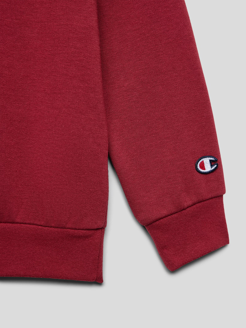 Sweatshirt mit Logo-Stitchings in dunkelrot