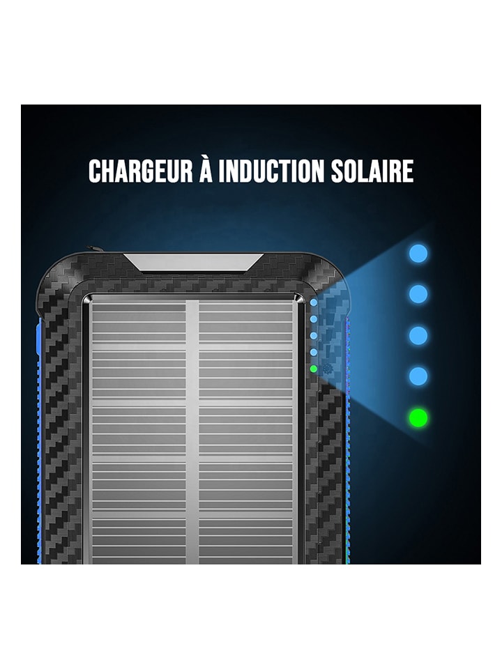 SmartCase Solar-Powerbank in Schwarz/ Blau - 20.000 mAh günstig kaufen onesize