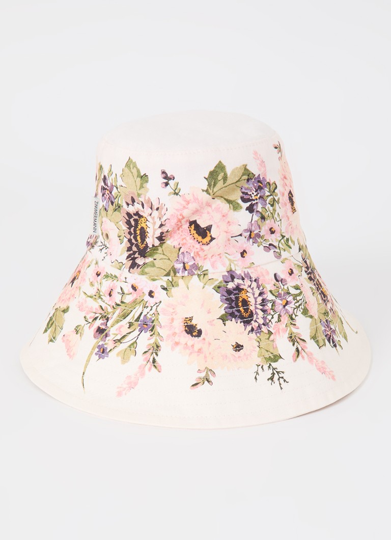 Pălărie de pescar din in Zimmermann cu imprimeu floral.