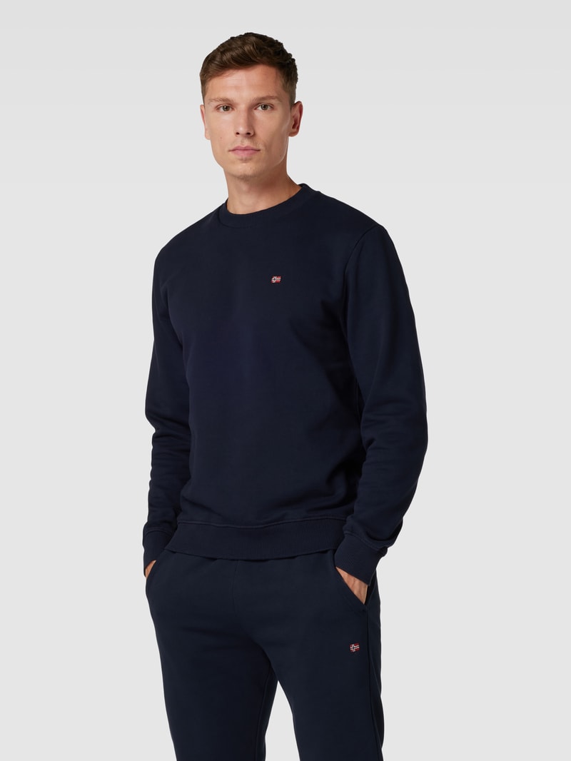 Sweatshirt mit Logo-Detail Modell 'balis' in marineblau