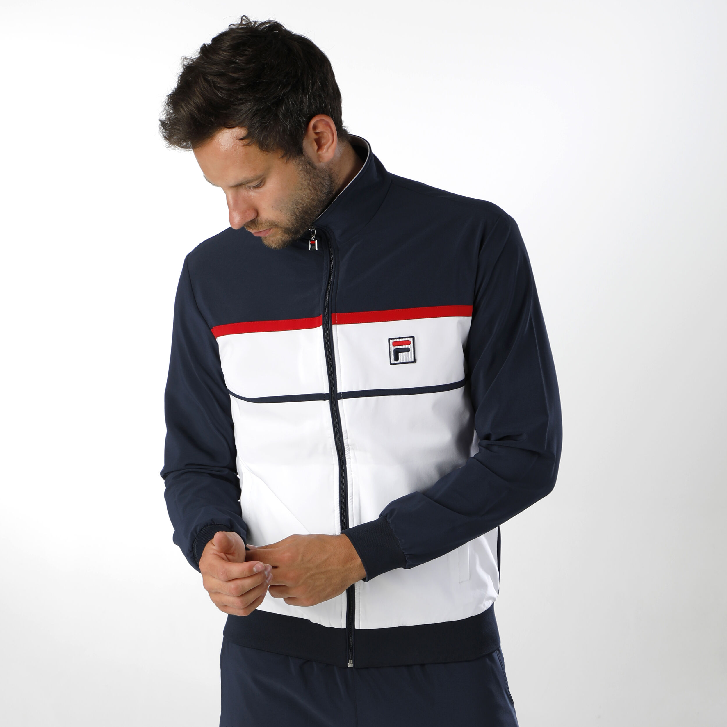 Max Trainingsjacke Herren - Weiß, Dunkelblau