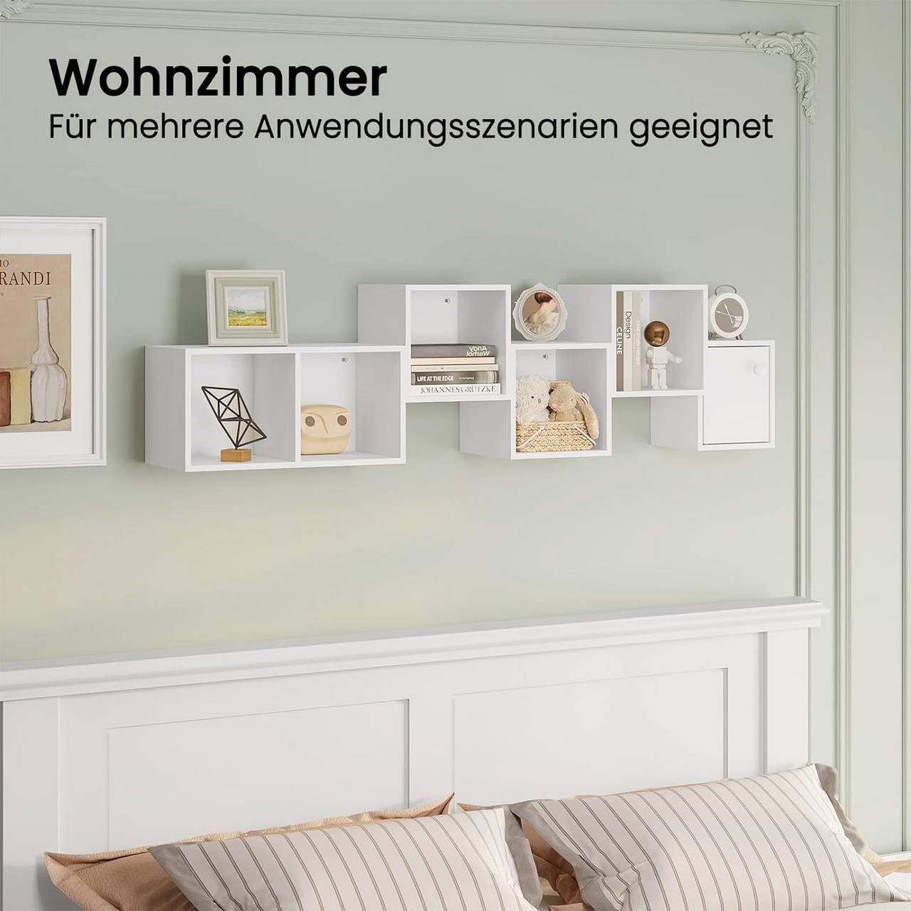 Woltu Eckregal, 1-tlg., Wandregal mit 6 Ablagefächern aus Holzwerkstoff