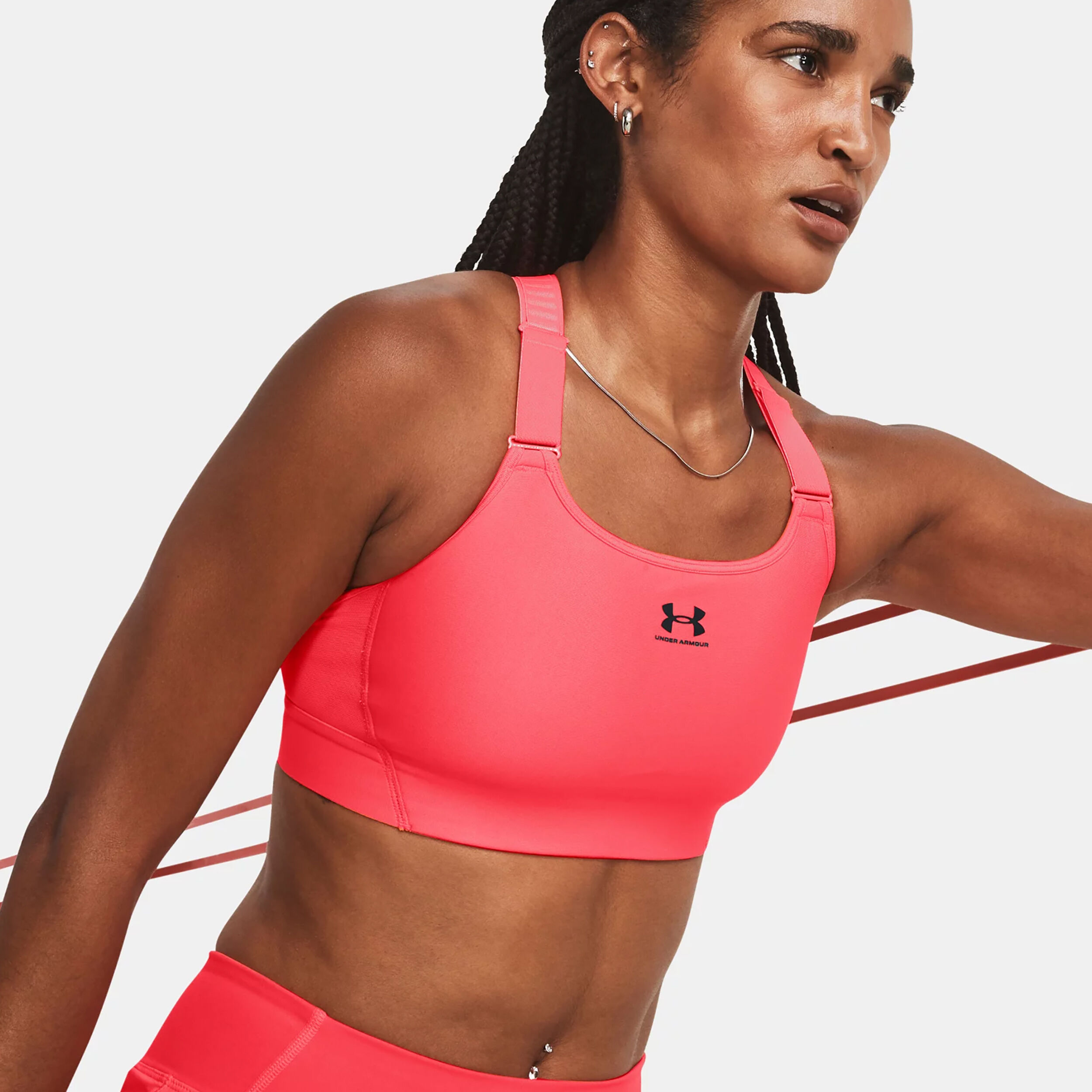 Heatgear High Sport-BH Damen - Koralle