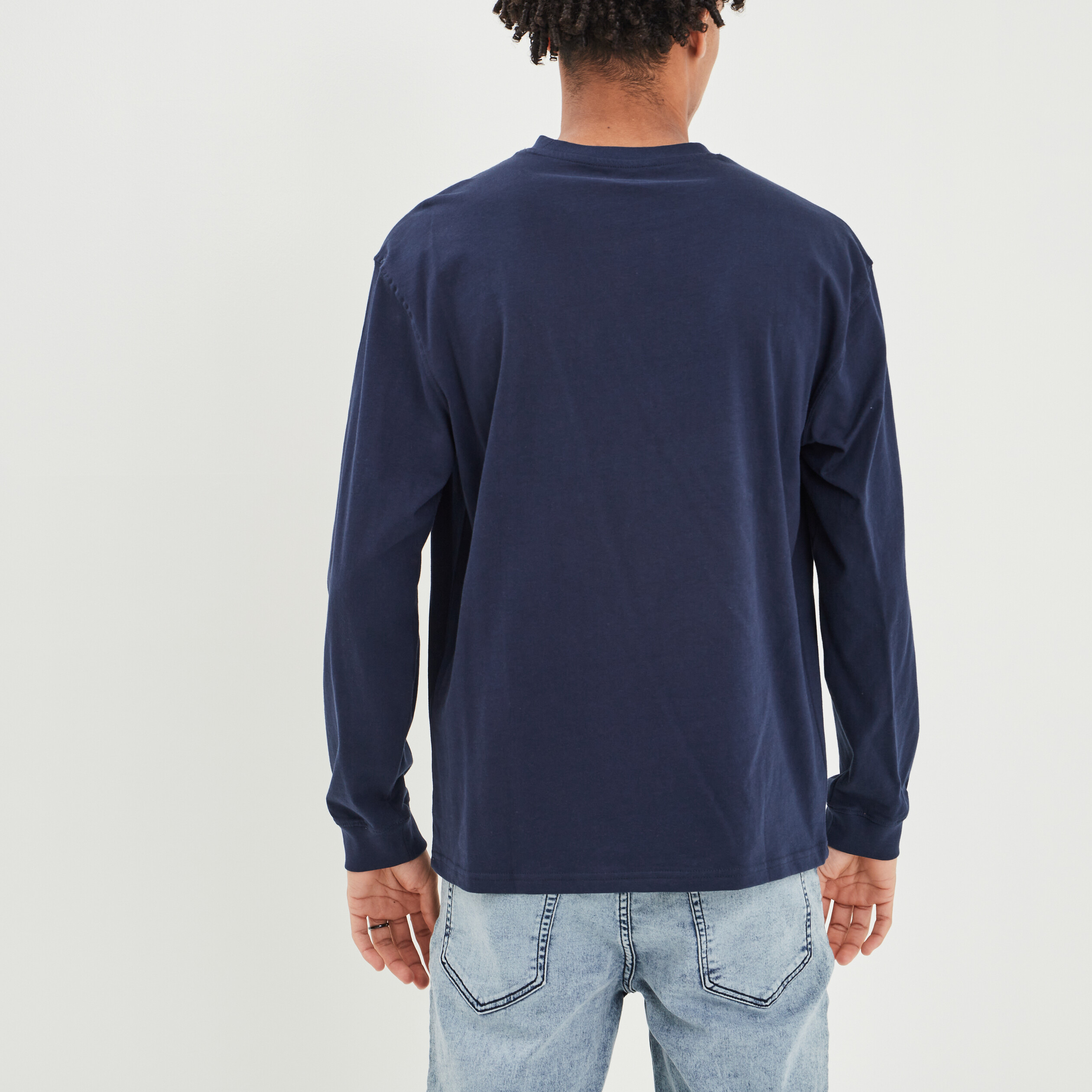 T-shirt manches longues bleu marine homme | La Halle