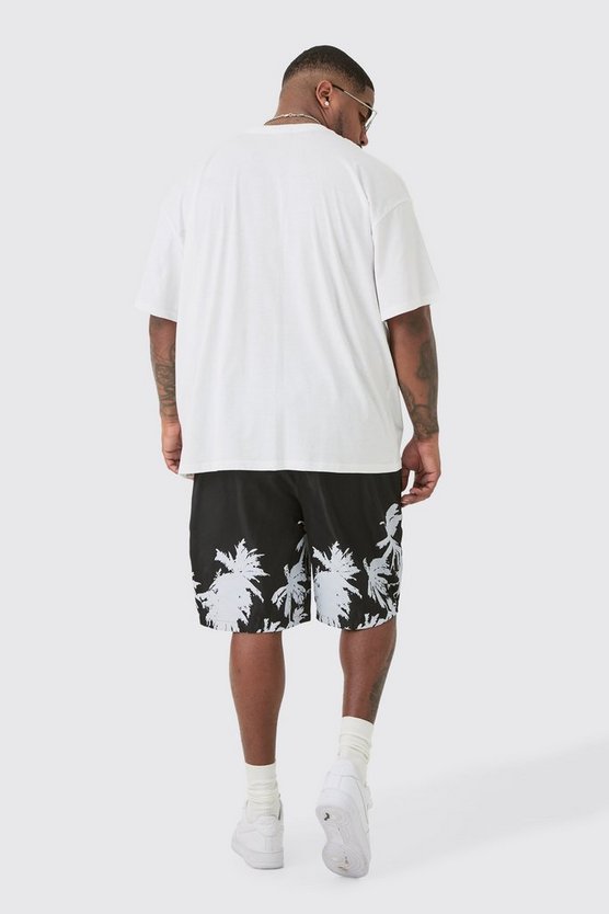 Plus Oversize T-Shirt mit Palm Renaissance Print