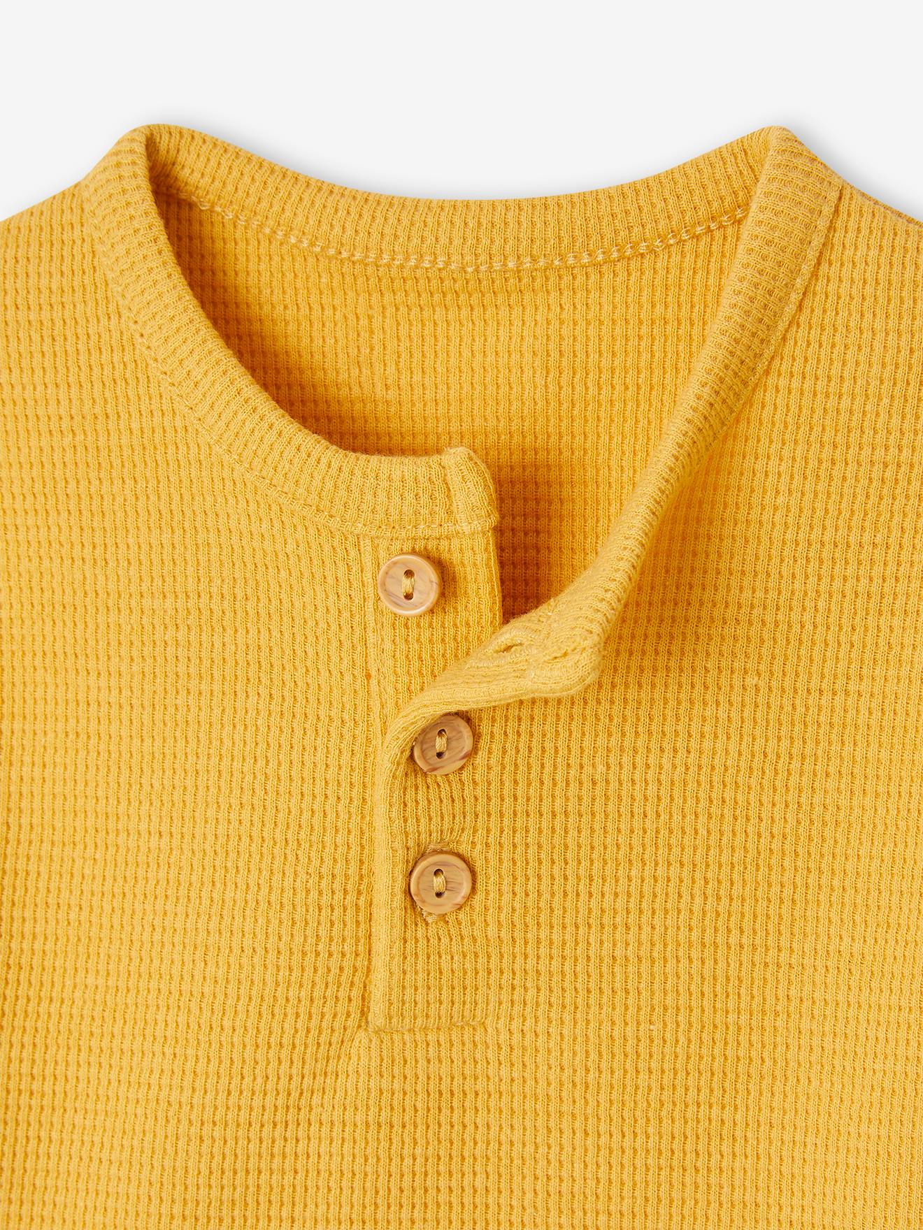 Vertbaudet Baby T-Shirt mit Knopfleiste Oeko-Tex - gelb
