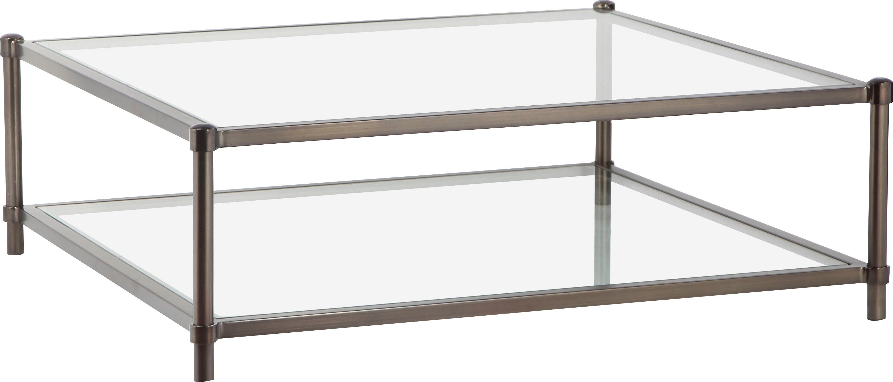 GMK Collection Couchtisch Lieke, 0,6cm starke Glastischplatte, Tischbeine aus Metall, Mit 1 Ablageboden