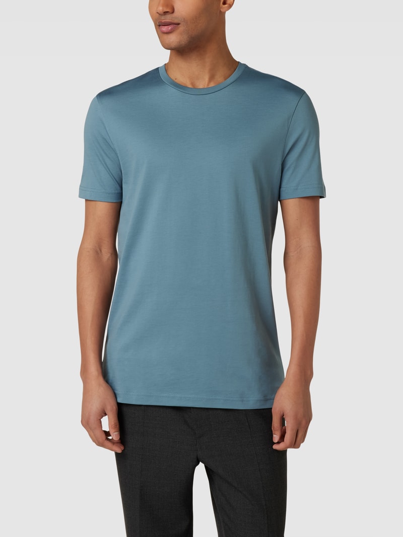 T-Shirt mit Rundhalsausschnitt in metallic türkis