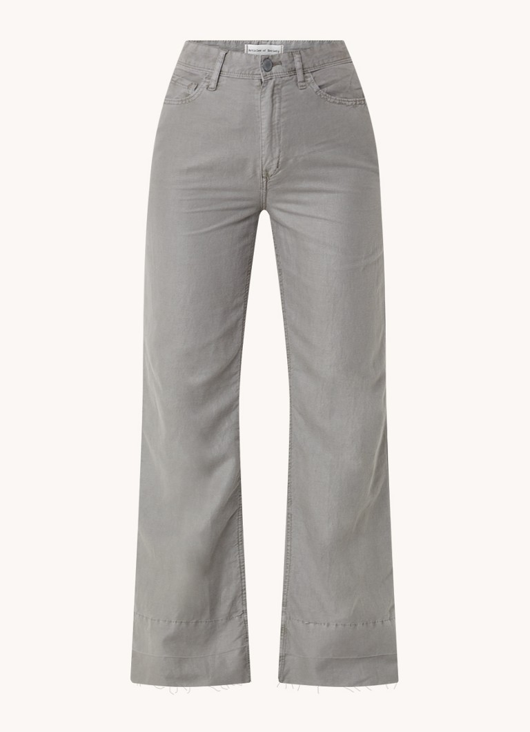 Articles Of Society Weho high waist wide fit chinos in linen blend