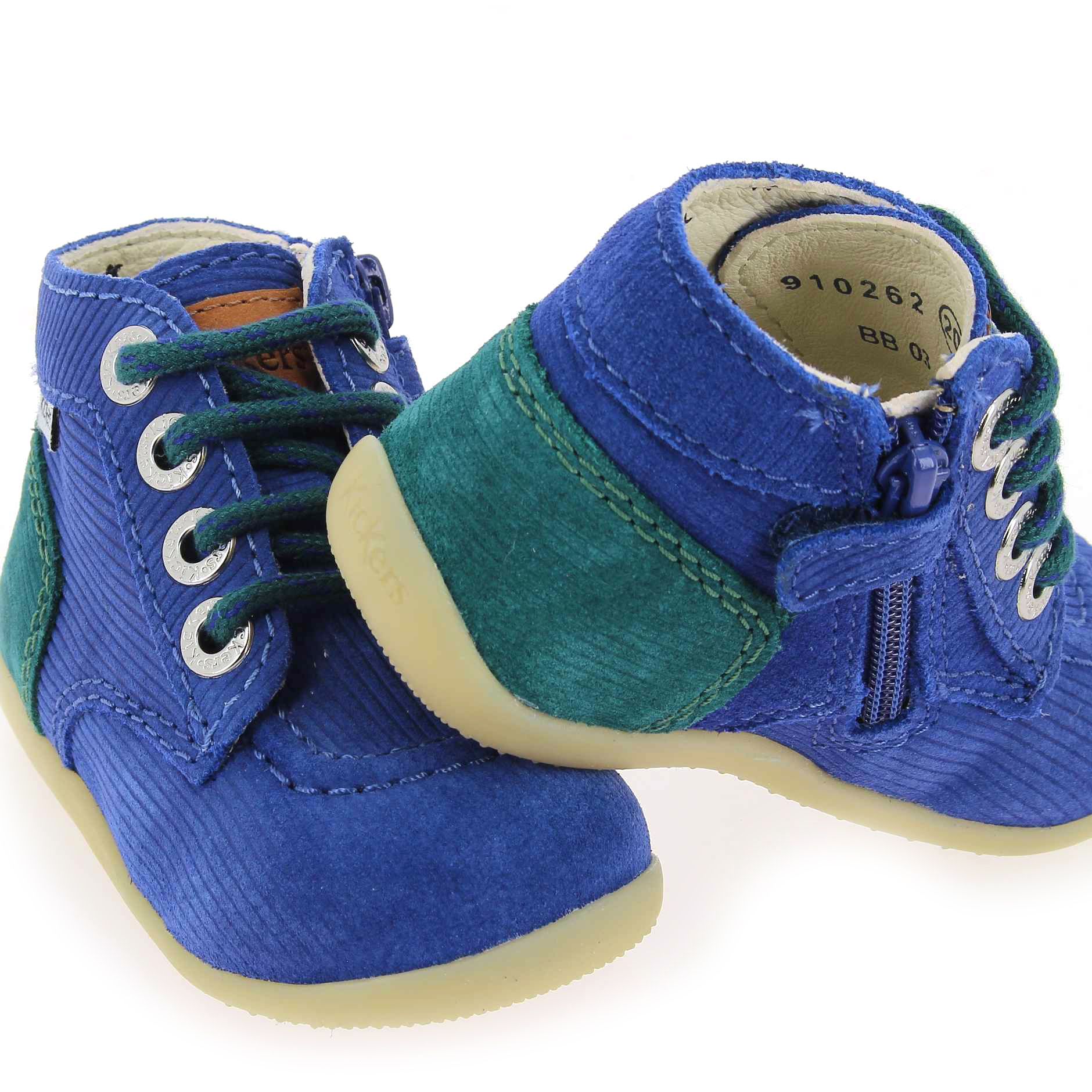 Kickers  BONZIP-2 X - Bleu Vert
