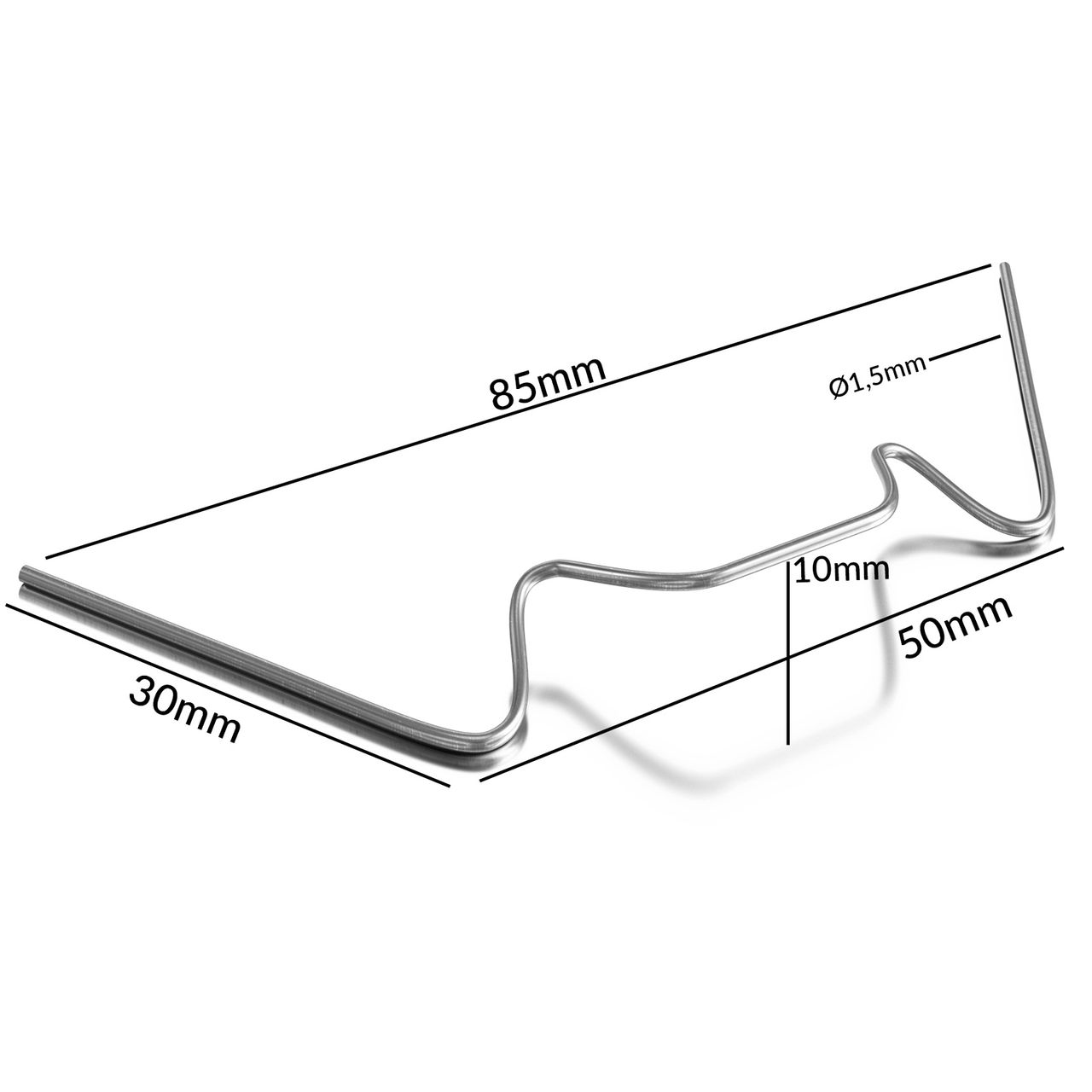 DEUBA Gewächshausklammern Feder-Stahl 100er Set 8,5 x 3cm silber