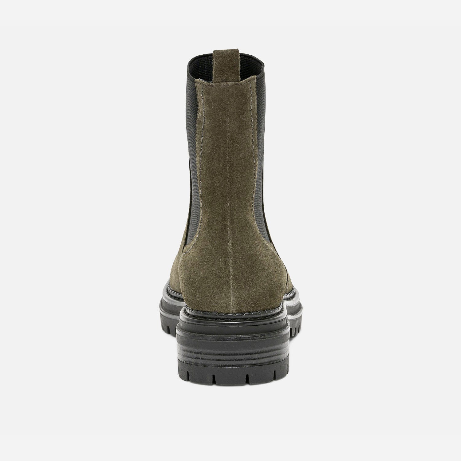 Chelsea boots TEXTO kaki éco-conçu en cuir velours