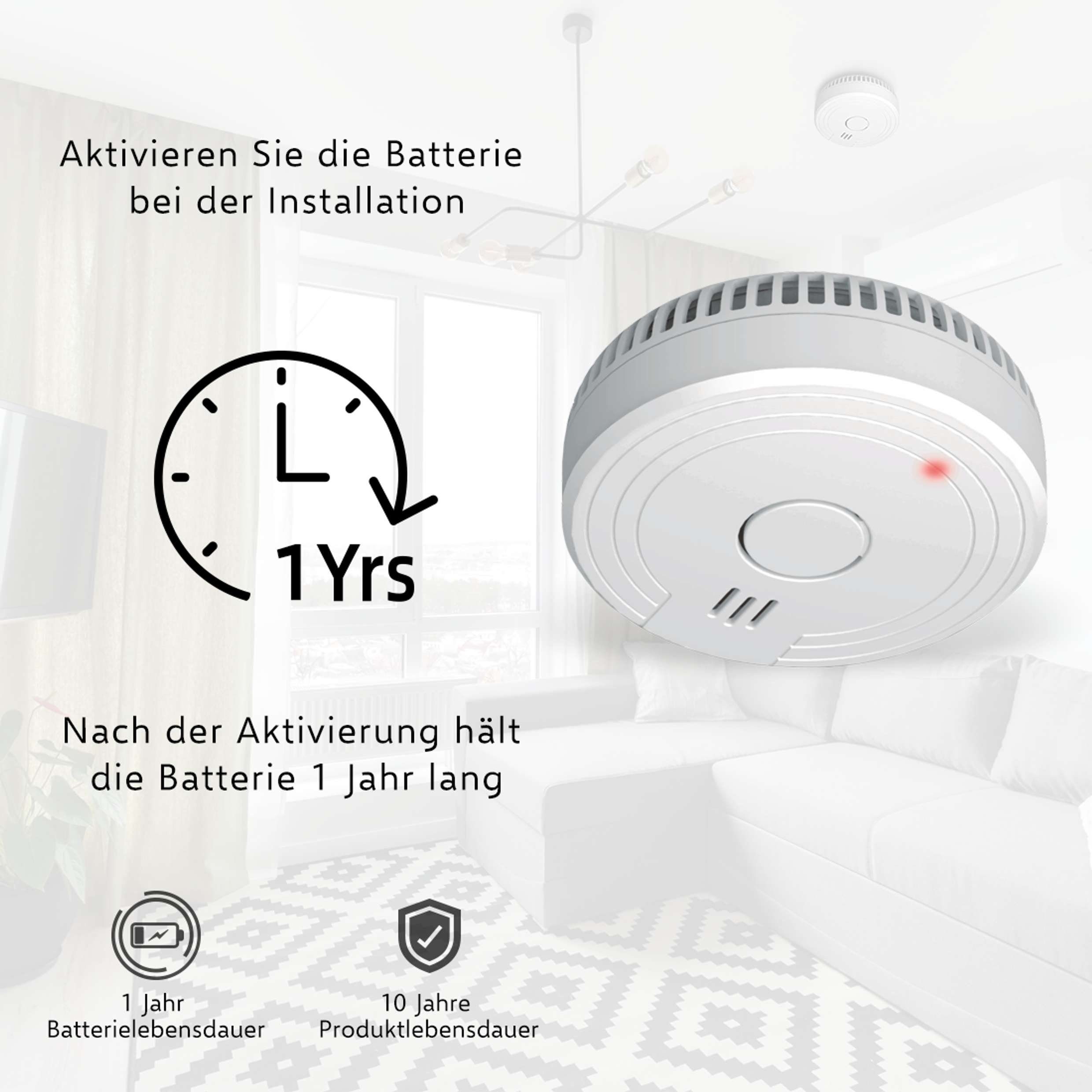 Elro FS1801 Rauchmelder (10teiliges Set mit 1-Jahres-Batterie, leichte Installation)