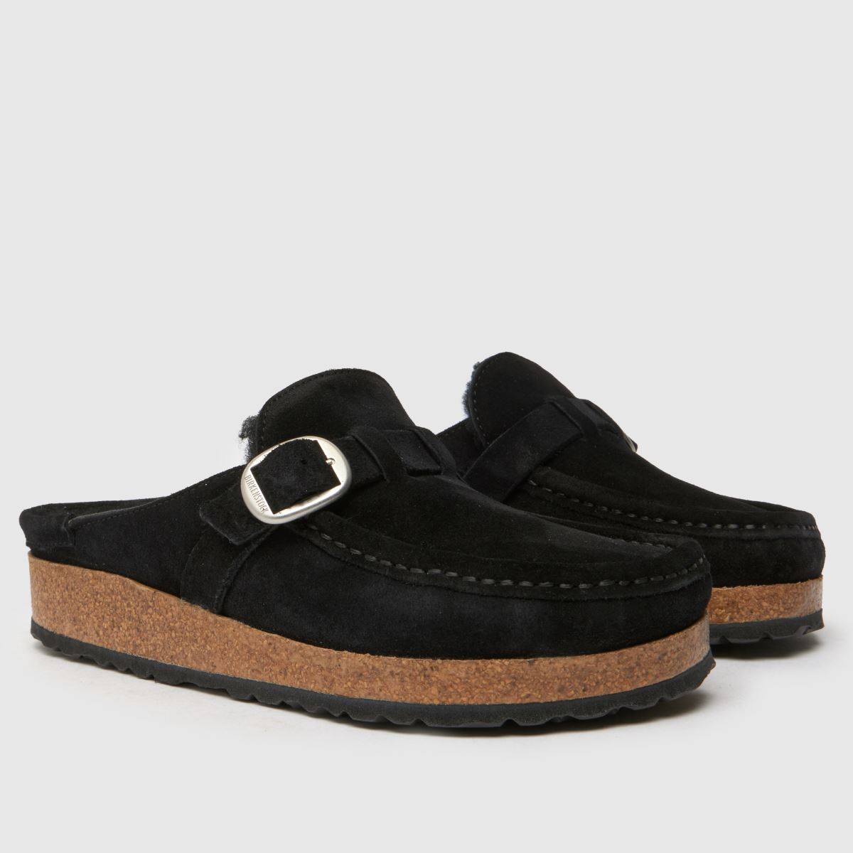 Černé sandály BIRKENSTOCK z buckley ovčí kůže