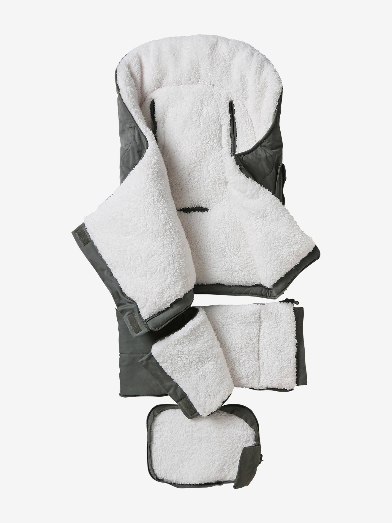Vertbaudet Baby Ausfahrsack mit Futter aus Teddyfleece - moosgrün