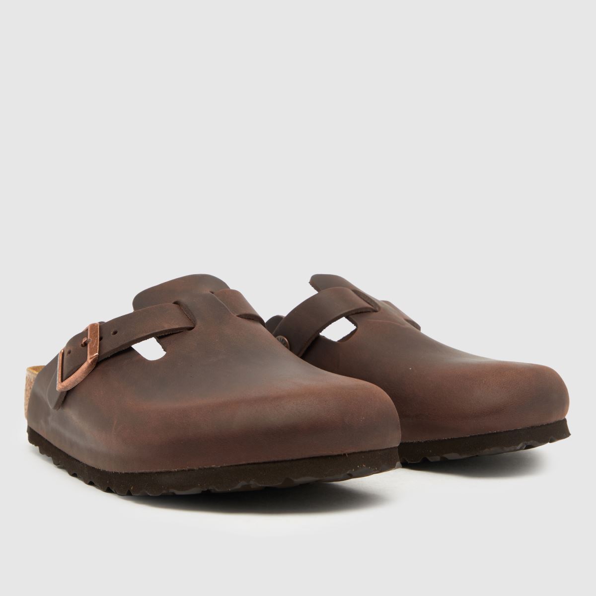 BIRKENSTOCK – Boston – Mörkbruna sandaler med träskor