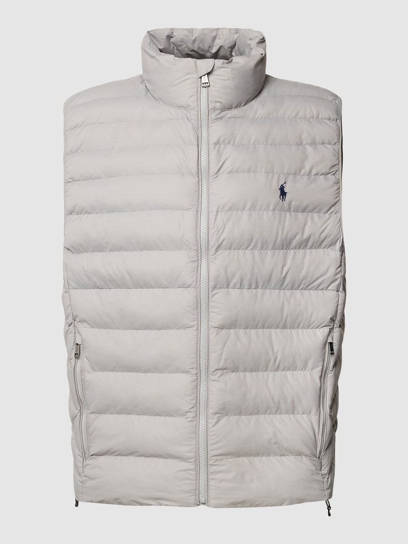 Steppweste mit Label-Stitching Modell 'TERRA' in offwhite