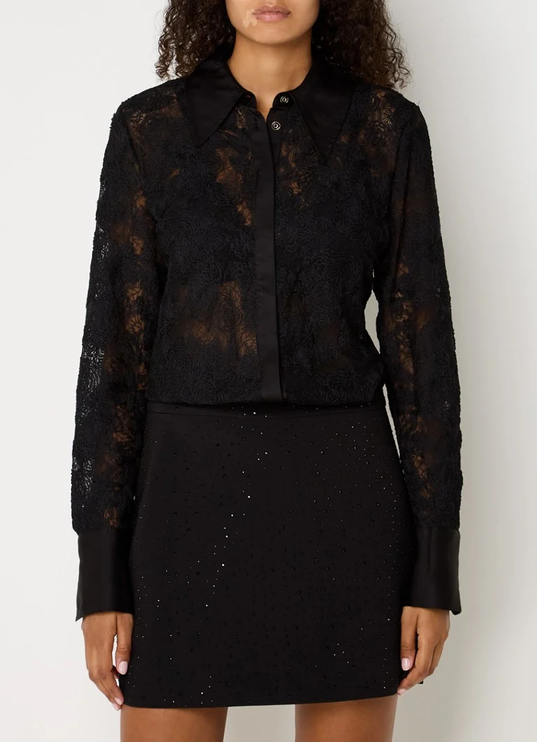 Aaiko Noelle halbtransparente strukturierte Bluse