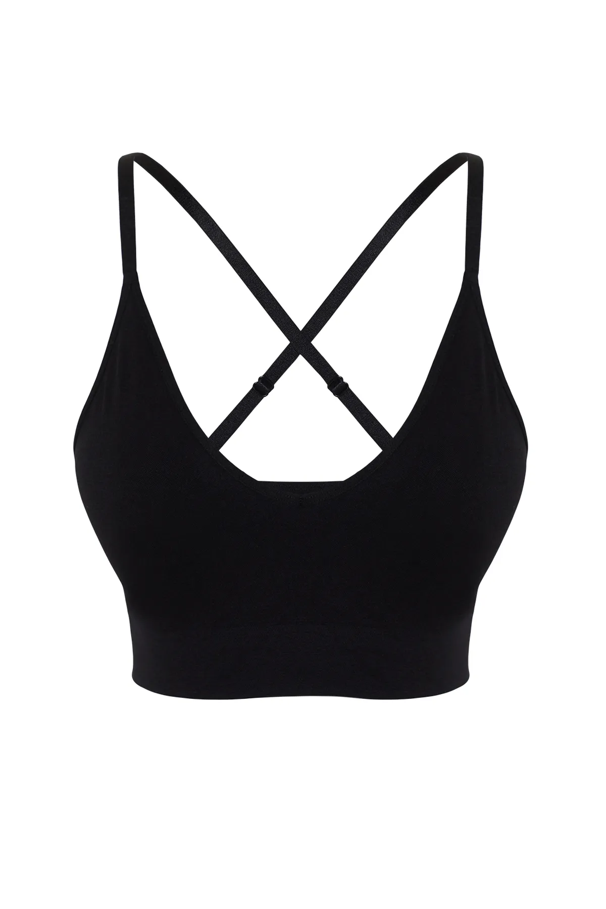 Trendyol Collection  Nahtloser Sport-BH in Schwarz mit Seilträgern - THMSS24SS00026
