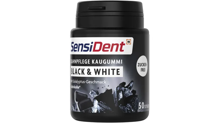 SensiDent Kaugummi Zuckerfrei Zahnpflege Black & White
