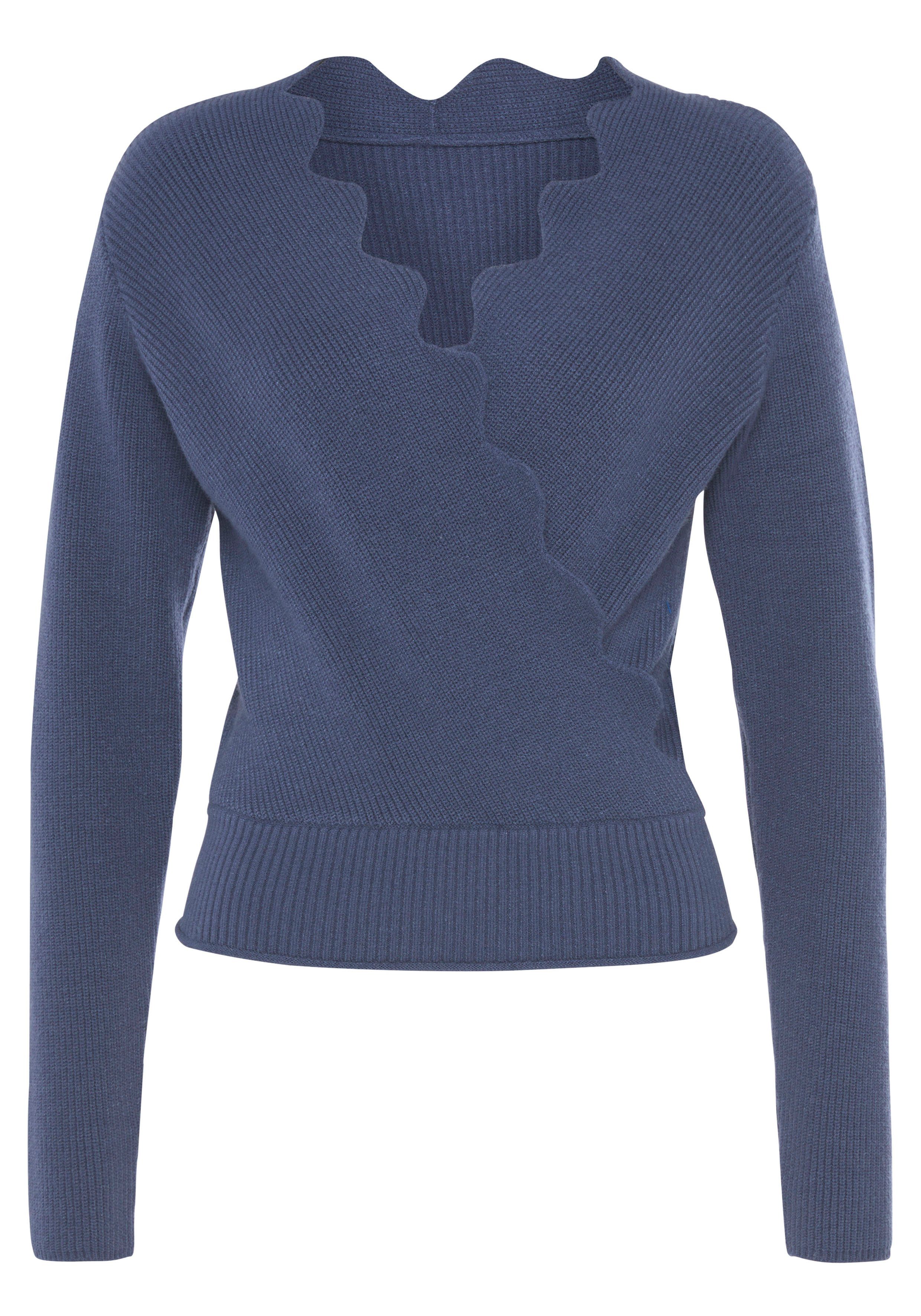 LASCANA Strickpullover mit Wellenkante