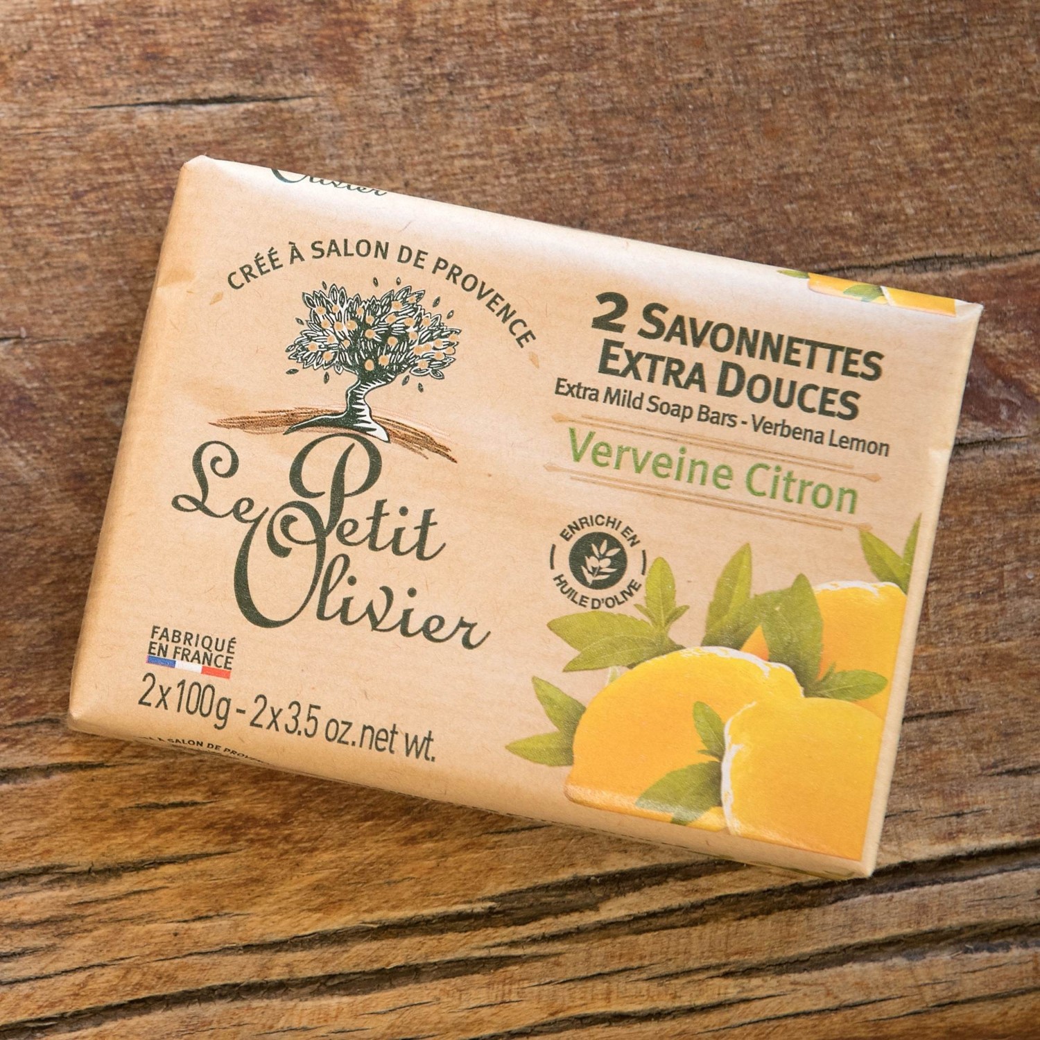 Le Petit Olivier 2 Extra jemná mýdla Lemon Verbena