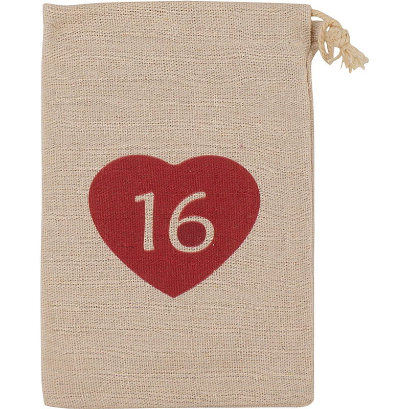 Home Kalenderposer 12x20 cm 1-24 stoff m/hjerte